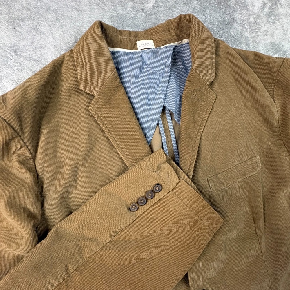 J Crew Men's XL Tan Vintage Cord Corduroy Blazer Jacket Preppy Casual SEE DESC